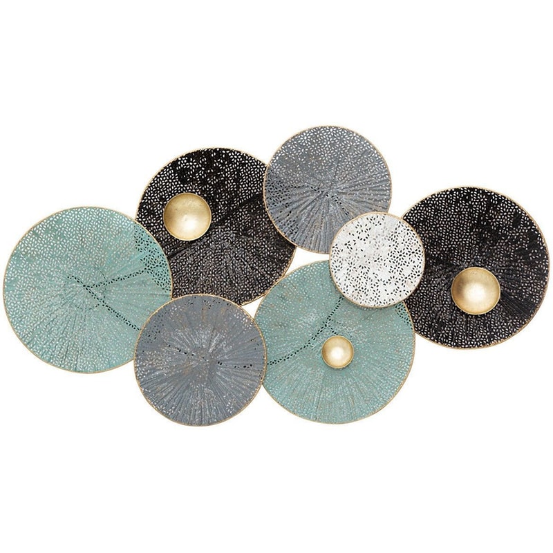 Διακοσμητικό Τοίχου Spitishop A-s Waterlilies Μεταλλικό 166949 90x7x51 cm - Πολύχρωμο