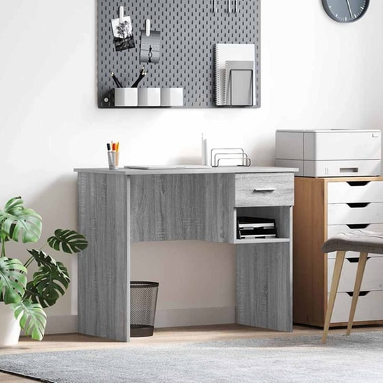 Γραφείο VidaXL από Επεξεργασμένο Ξύλο 90x49x75 cm - Γκρι Sonoma image 1