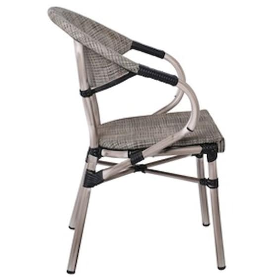 Πολυθρόνα Woodwell Costa Alu Antique Grey Textilene  C55346 58x57x83cm - Μπεζ image 2