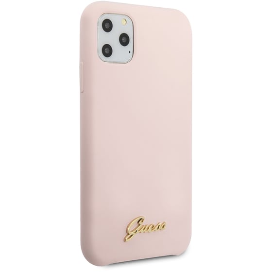 Guess “vintage Script Gold Logo Collection” Σκληρή Θήκη Προστασίας Από Σιλικόνη – Apple Iphone 11 Pro (ροζ) image 6