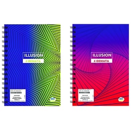 Τετράδιο Σπιράλ JUSTNOTE Β5 4 Θεμάτων Illusion (1 Τεμάχιο)