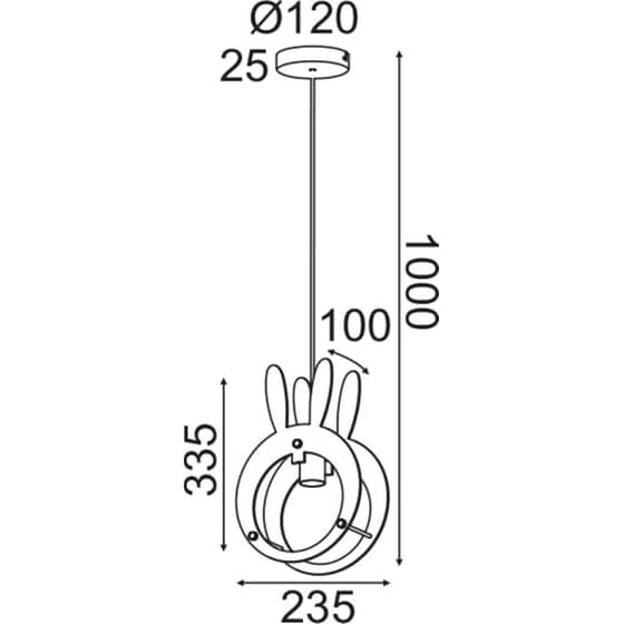 Παιδικό Φωτιστικό Οροφής Aca Farma Κουνελάκι ZM421P24 image 1