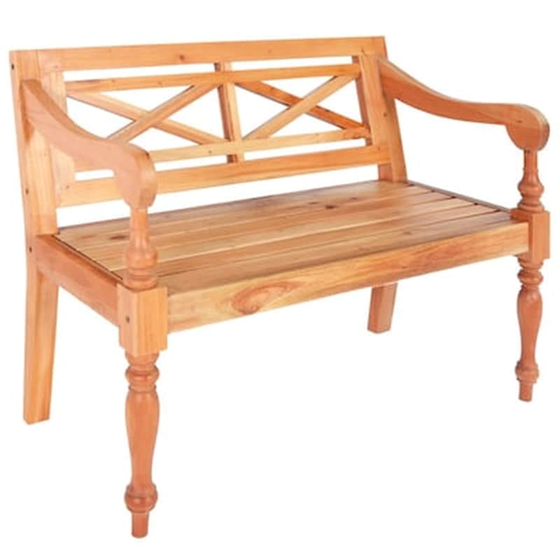 VIDAXL Παγκάκι VidaXL Batavia από Μασίφ Μαόνι 98x50x82 cm - Καφέ