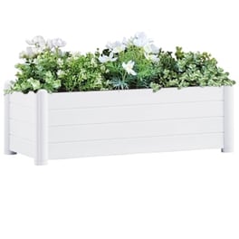 Vidaxl Ζαρντινιέρα Υπερυψωμένη Λευκή 100 X 43 X 35 Εκ. Πολυπροπυλένιο