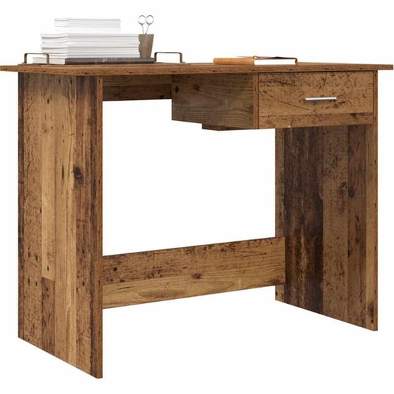Γραφείο VidaXL από Επεξεργασμένο Ξύλο 100x50x76 cm - Παλιό Ξύλο image 2