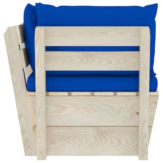 Καναπές Κήπου Γωνιακός VidaXL από Εμποτισμένο Ξύλο Ερυθρελάτης 60x60x65 cm - Μπλε image 3