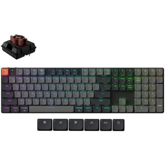 Keychron Keychron K5 V2 Ασύρματο Gaming Μηχανικό Πληκτρολόγιο με Gateron Low Profile Brown διακόπτες και RGB φωτισμό (Αγγλικό US) Καφέ K5X-B3 image 0