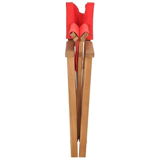 Καρέκλα Σκηνοθέτη Vidaxl από Μασίφ Ξύλο Teak 57.5x54.5x85cm - Κόκκινη image 5