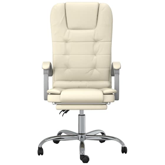 Εργονομική Καρέκλα Γραφείου VidaXL από Τεχνητό Δέρμα - Κρεμ image 2