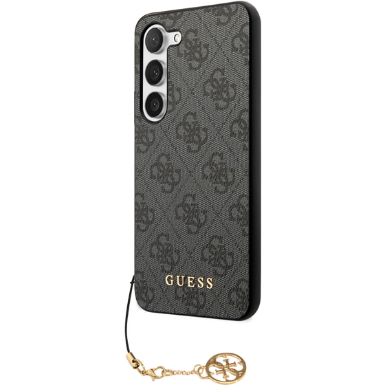 Θήκη Samsung Galaxy S23 S911 - Guess 4g Metal Gold Logo Collection Saffiano - Γκρι image 4