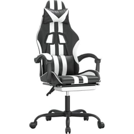 Καρέκλα Gaming VIDAXL 349536 με Υποπόδιο από Τεχνητό Δέρμα - Μαύρο