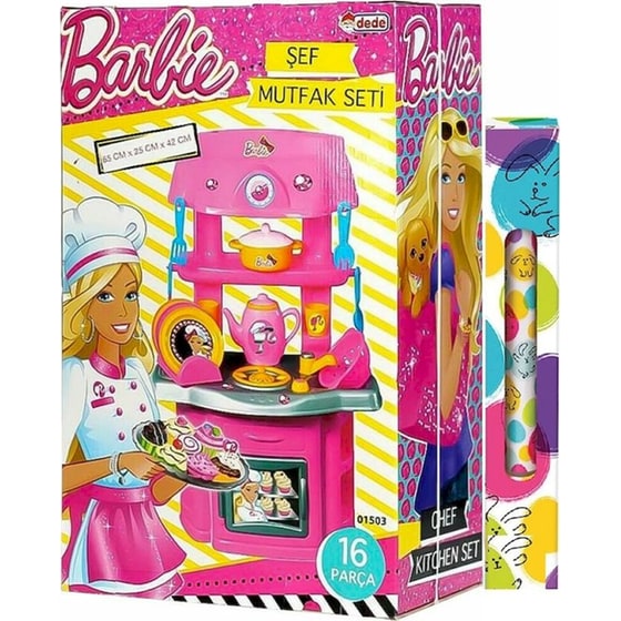 Dede Παιδικό Σετ Κουζίνα Barbie Με 16 Αξεσουάρ image 0
