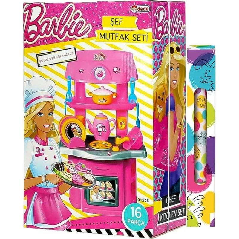 DEDE Dede Παιδικό Σετ Κουζίνα Barbie Με 16 Αξεσουάρ