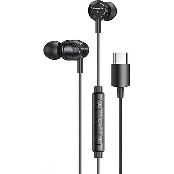 Ακουστικά Handsfree Awei TC-5 USB-C - Μαύρο image 0