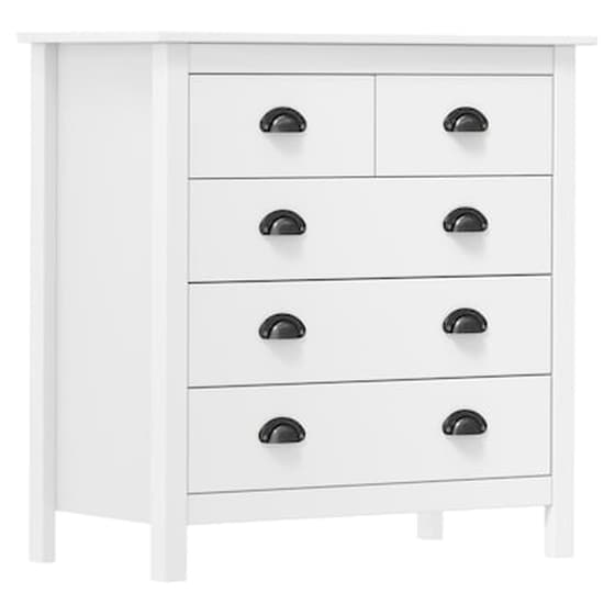 Vidaxl Συρταριέρα Hill Range Λευκή 79x40x80 Εκ. Από Μασίφ Ξύλο Πεύκου image 0