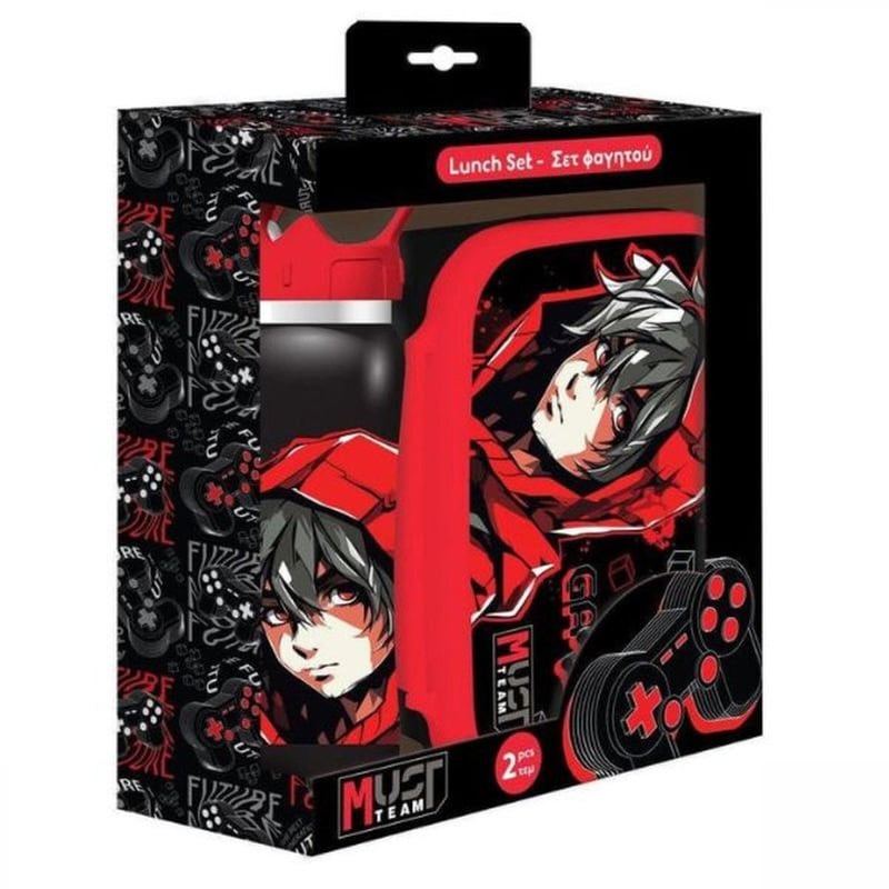 Σετ Φαγητού Must Team Gamer Φαγητοδοχείο 800ml-Παγούρι Ανοξειδωτο 500ml