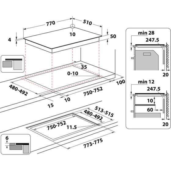 WHIRLPOOL WF S1577 CPNE 77 cm Μαύρο Εστία Επαγωγική Αυτόνομη image 3