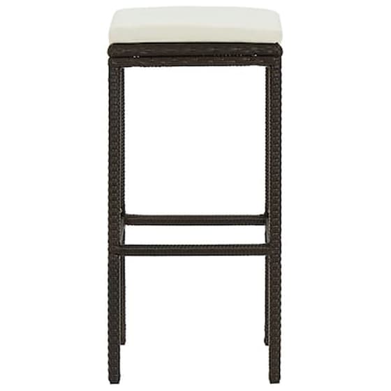 Σκαμπό Κήπου VidaXL με Μαξιλάρια από Συνθετικό Ρατάν 38x38x76 cm 3 Τμχ - Καφέ image 4