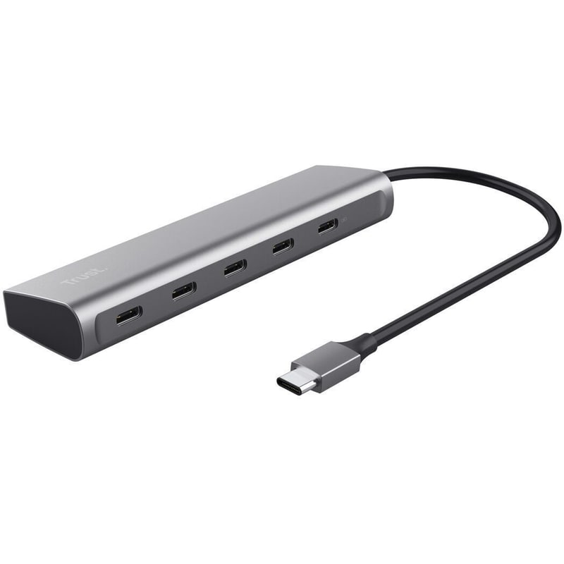 TRUST Trust Halyx USB Hub 5-Port USB 3.2 συμβατό με USB-C - Ασημί