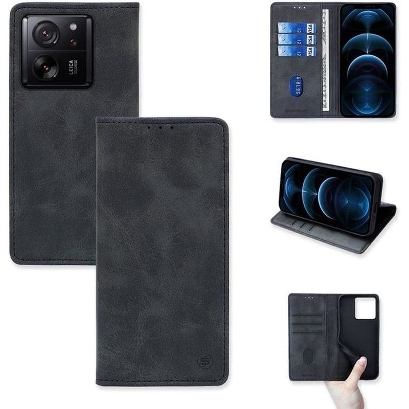 SONIQUE Θήκη Xiaomi Xiaomi 13T Pro - Sonique Vintage Magnet Wallet - Μαύρο