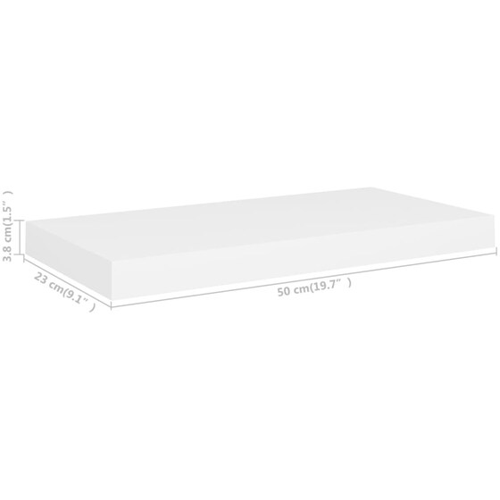 Ράφια Τοίχου VidaXL από MDF 50x23 cm 4 Τμχ - Λευκό image 7