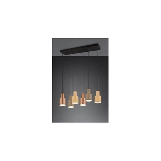 Trio Lighting Κρεμαστό Φωτιστικό Μαύρο Ράγα για 6 Λαμπτήρες E27 85x27x150εκ. image 1
