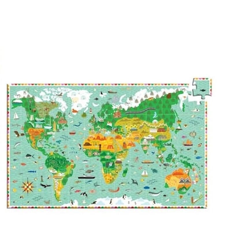 Παιδικό Παζλ Djeco Ανακάλυψης Παγκόσμιος Χάρτης (200 Κομμάτια)