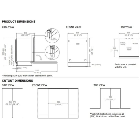 BERTAZZONI DW60S3ICPDV για 14 Σερβίτσια Πλήρως Εντοιχιζόμενο Πλυντήριο Πιάτων image 1