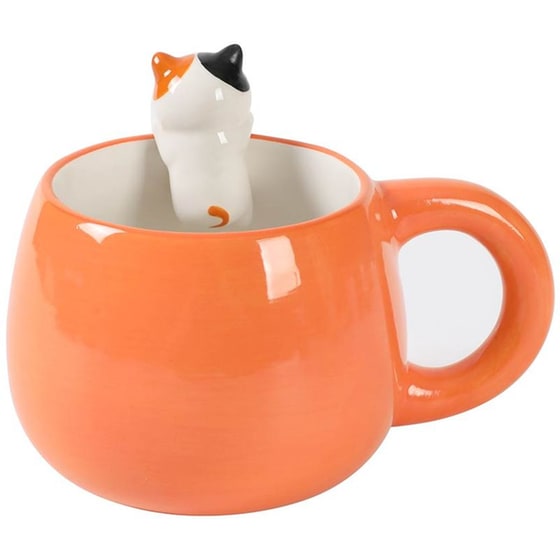 Κούπα i-Total Γάτα Κεραμική 450 ml - Πορτοκαλί image 1