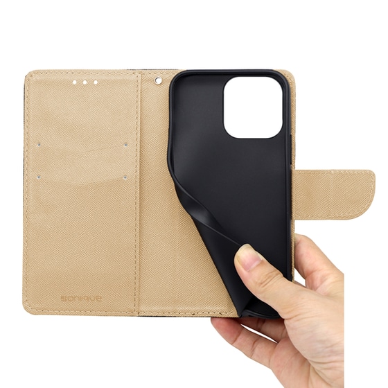Θήκη Apple iPhone 14 Pro - Sonique Trend Book - Μαύρο / Χρυσό image 3