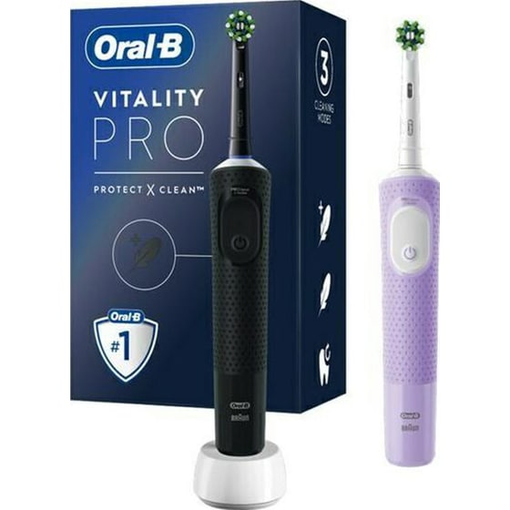Σετ Ηλεκτρικές Οδοντόβουρτσες ORAL-B Vitality Pro Duo Μαύρο/Μωβ image 2