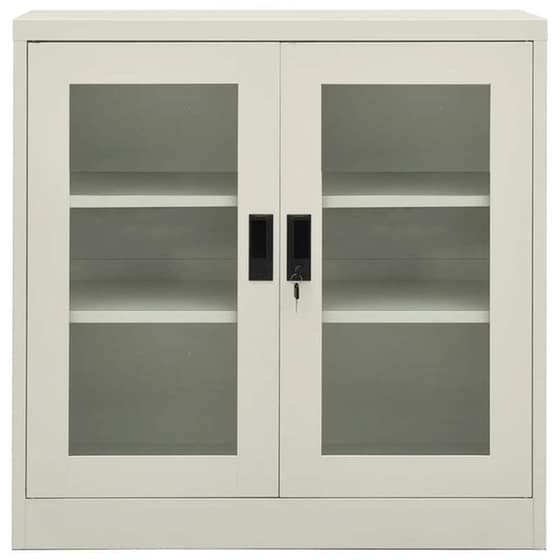 Ντουλάπι Γραφείου VidaXL από Ατσάλι 90x40x90 cm - Ανοιχτό Γκρι image 2