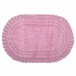 Πατάκι Μπάνιου Silk Fashion Οβάλ Βαμβακερό 60x100 cm - Ροζ