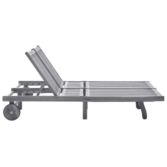 Ξαπλώστρα VidaXL από Μασίφ Ξύλο Ακακίας 200x118/123x30/62/76/85 cm - Γκρι/Κόκκινο image 1