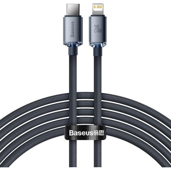 Καλώδιο δεδομένων Baseus Crystal Shine Series Usb-C to Lightning 20W 2m - Black image 0