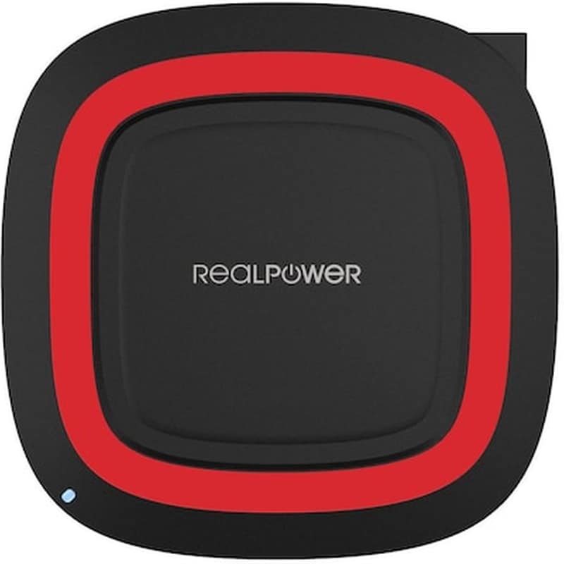 REALPOWER Ασύρματος Φορτιστής Realpower Freecharger Qi 10W - Black/Red