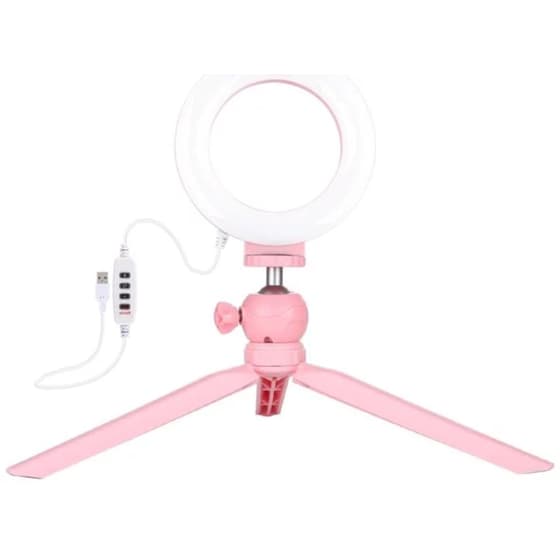 Τρίποδο με Led Δαχτύλιο Puluz Pkt3091f - Ροζ image 0
