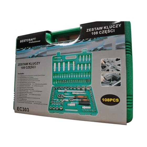 Επαγγελματική Εργαλειοθήκη Βαλίτσα Με Καστάνιες, Καρυδάκια Και Αστεράκια 108 Τεμαχίων, Bestcraft Professional Ec-303 image 3