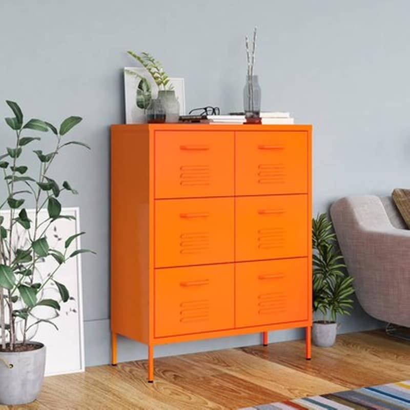 VIDAXL Vidaxl Συρταριέρα Πορτοκαλί 80 X 35 X 101,5 Εκ. Από Ατσάλι