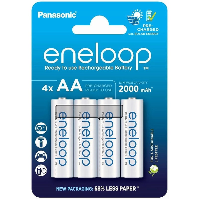 Επαναφορτιζόμενες Μπαταρίες Panasonic AA 1.2 V 4 τεμάχια