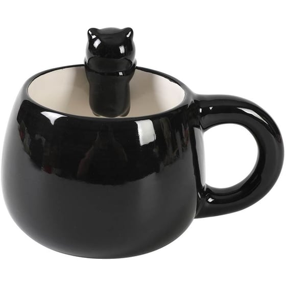 Κούπα i-Total Γάτα Κεραμική 450 ml - Μαύρο image 1