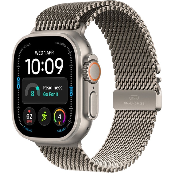 Apple Watch Ultra 4 GPS + Cellular 49mm Natural Titanium Case with Natural Titanium Milanese Loop - S image 0