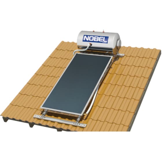 Ηλιακός Θερμοσίφωνας NOBEL Classic Inox 120L/2τμ Τριπλής Ενέργειας Κεραμοσκεπής image 4