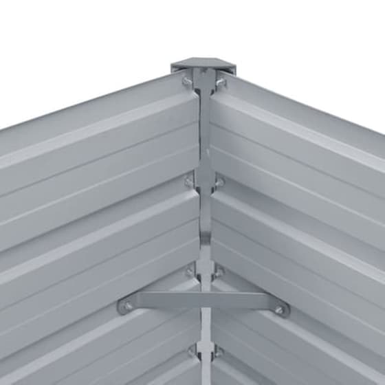 Vidaxl Ζαρντινιέρα Υπερυψωμένη Γκρι 129x129x77 Εκ. Γαλβανισμ. Χάλυβας image 2