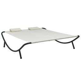 Ξαπλώστρα/ Κρεβάτι VidaXL Διπλή από Ατσάλι 200x173x45 cm - Κρεμ