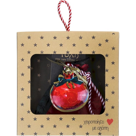 Κρεμαστό Χριστουγεννιάτικο Γούρι Μεταλλικό - Ρόδι με Πέταλο image 0