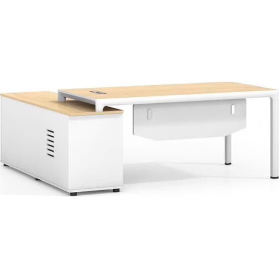 Γραφείο 24Mall 200x80x75cm Beech - Λευκό image 1