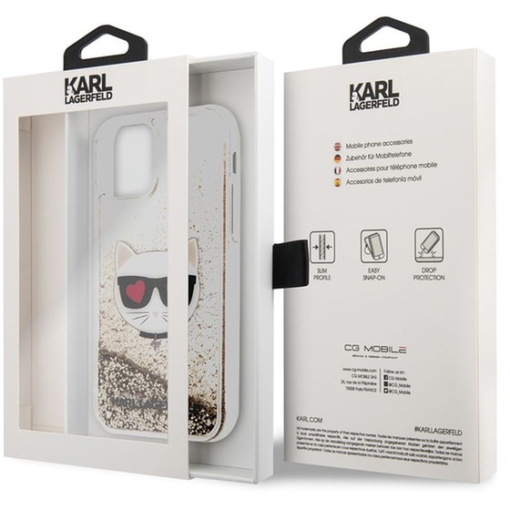 Θήκη Karl Lagerfeld iPhone 11 - Karl Lagerfeld Liquid Glitter Case Choupette's Heads - Black/Glitter Gold image 3