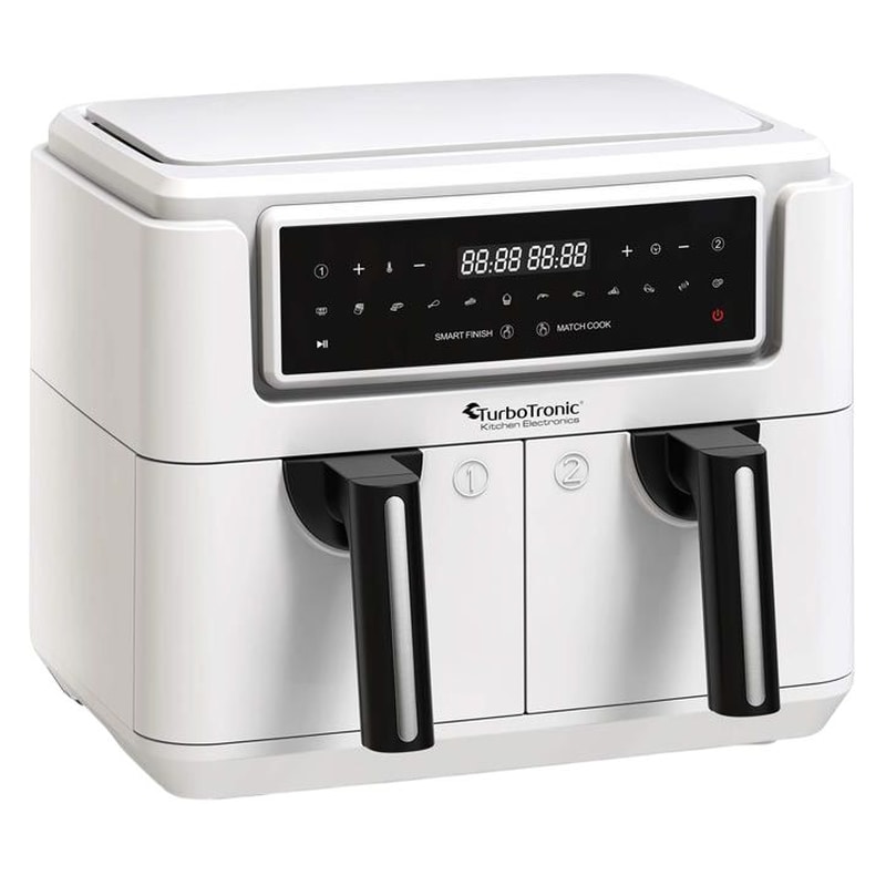 TURBOTRONIC TT-AF118 με Διπλό Αποσπώμενο Κάδο 1750 W 7.6 L Λευκό Φριτέζα Αέρος