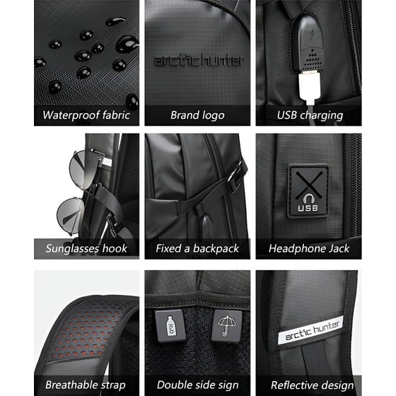 Τσάντα Laptop Arctic Hunter B00387 15.6" Αδιάβροχη - Μπλε image 2